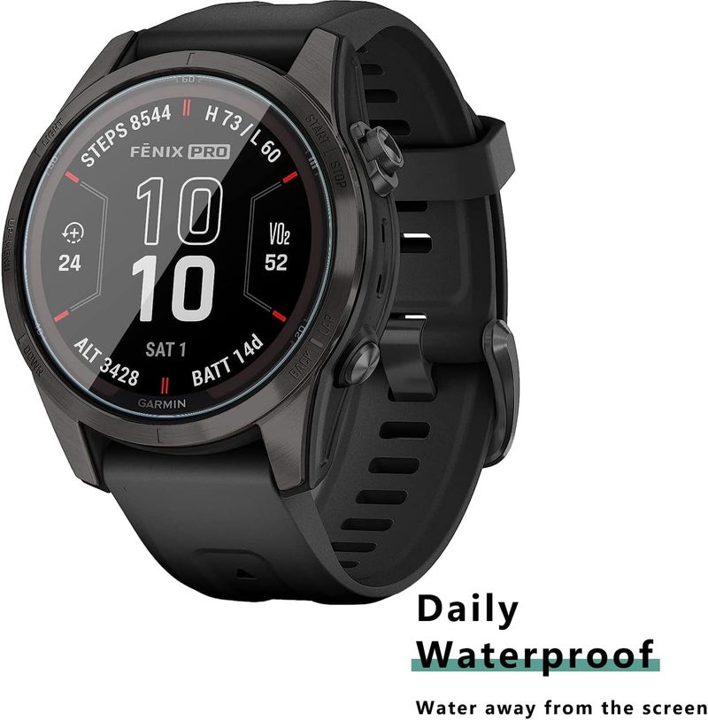 Msvueioe [1+4 حزمة] متوافق مع Garmin Fenix 7S / Fenix 7S Pro / Garmin Epix Pro(الجيل 2) واقي شاشة وحافظة 42MM، فيلم زجاجي مقسى وحافظة وجه TPU ناعمة، - Image 5